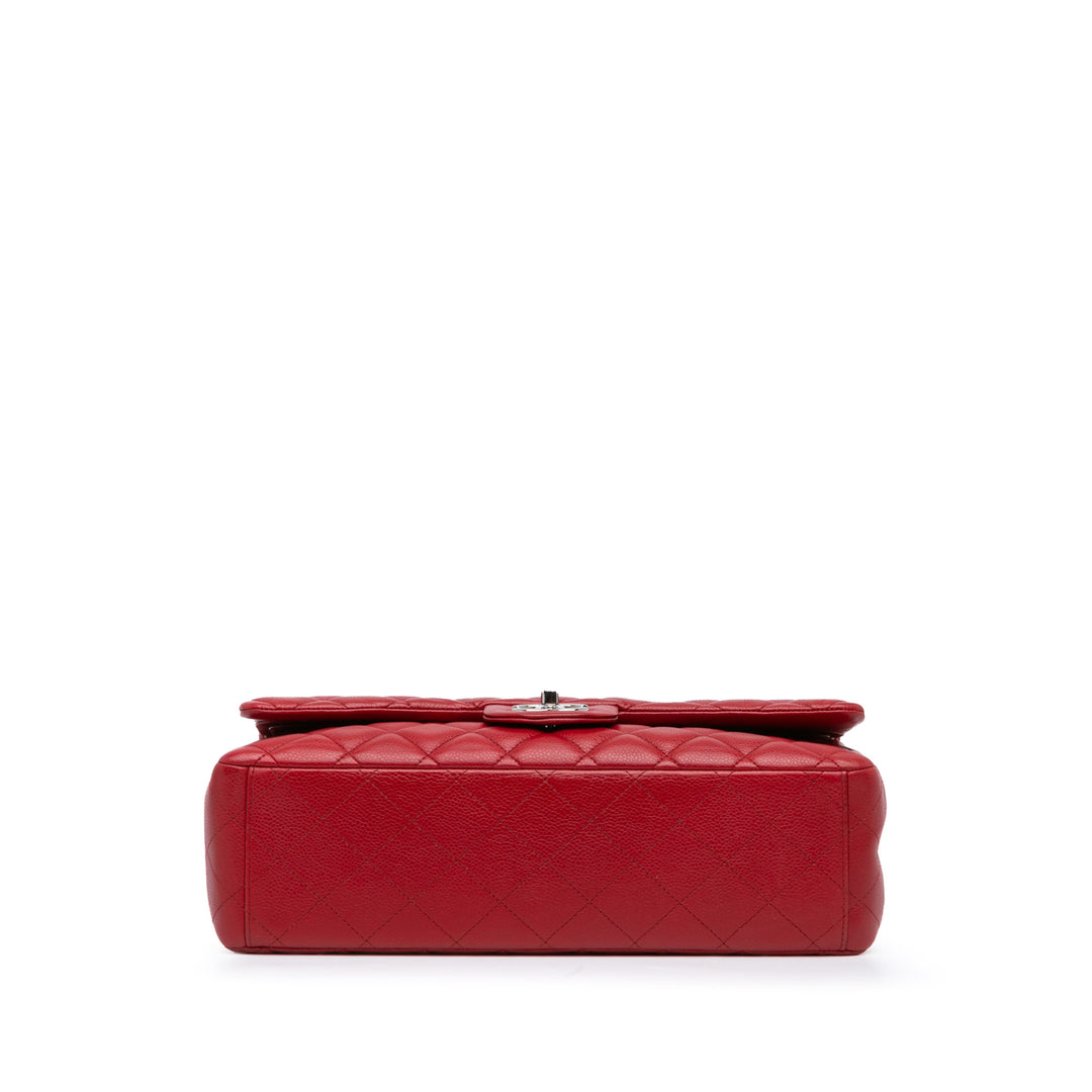 Chanel Maxi Classic Caviar Double Flap Red - GABY PARIS