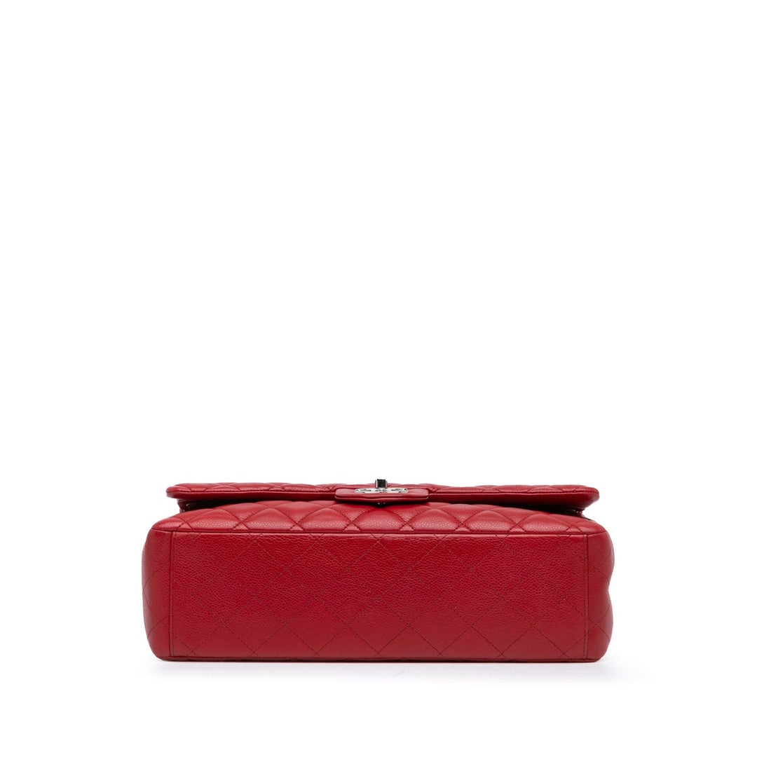 Maxi Classic Caviar Double Flap Red - Gaby Paris