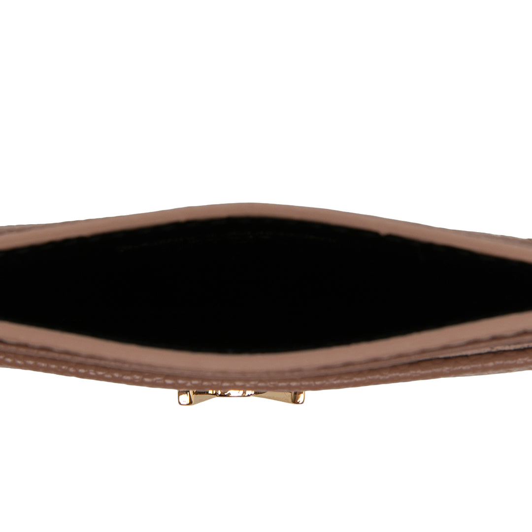 Saint Laurent Chevron Grain de Poudre Cassandre Porte-cartes Marron – vue 4 – GABY PARIS