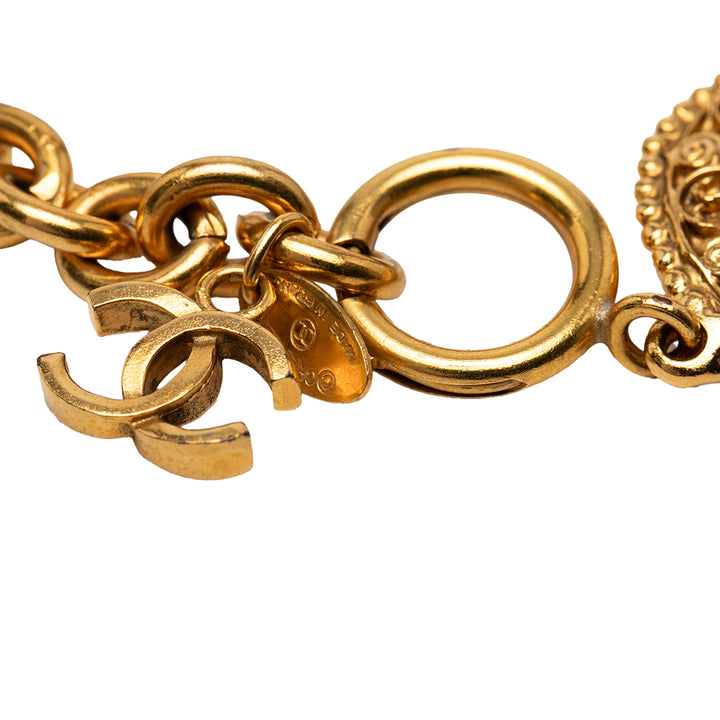 Chanel CC plaqué Medallion Link Bracelet