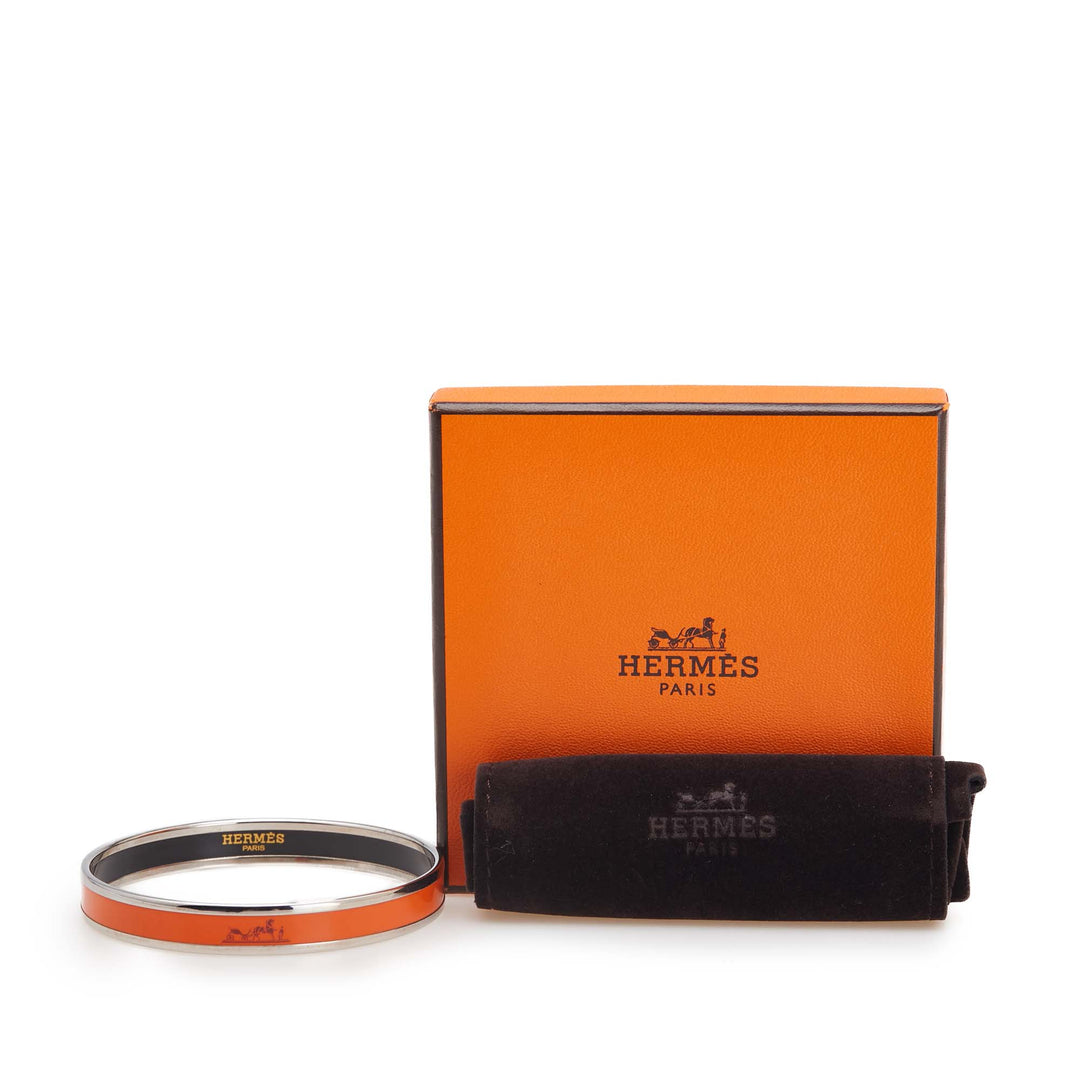 Hermès Narrow Caleche Enamel Bangle 62 Orange – GABY PARIS Authentique