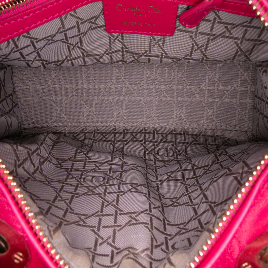 Medium Lambskin Cannage Lady Dior Pink - Gaby Paris