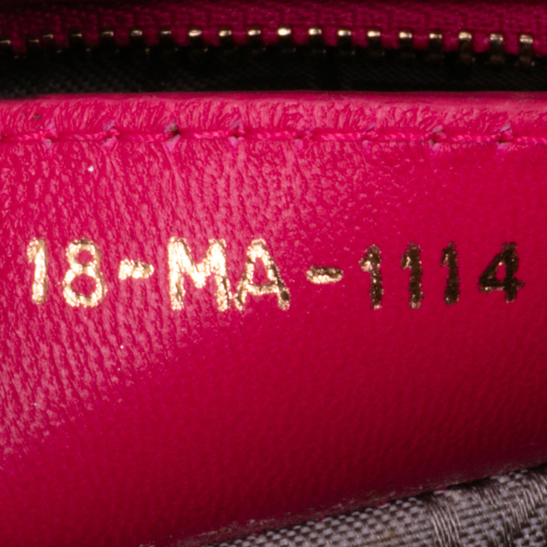 Medium Lambskin Cannage Lady Dior Pink - Gaby Paris