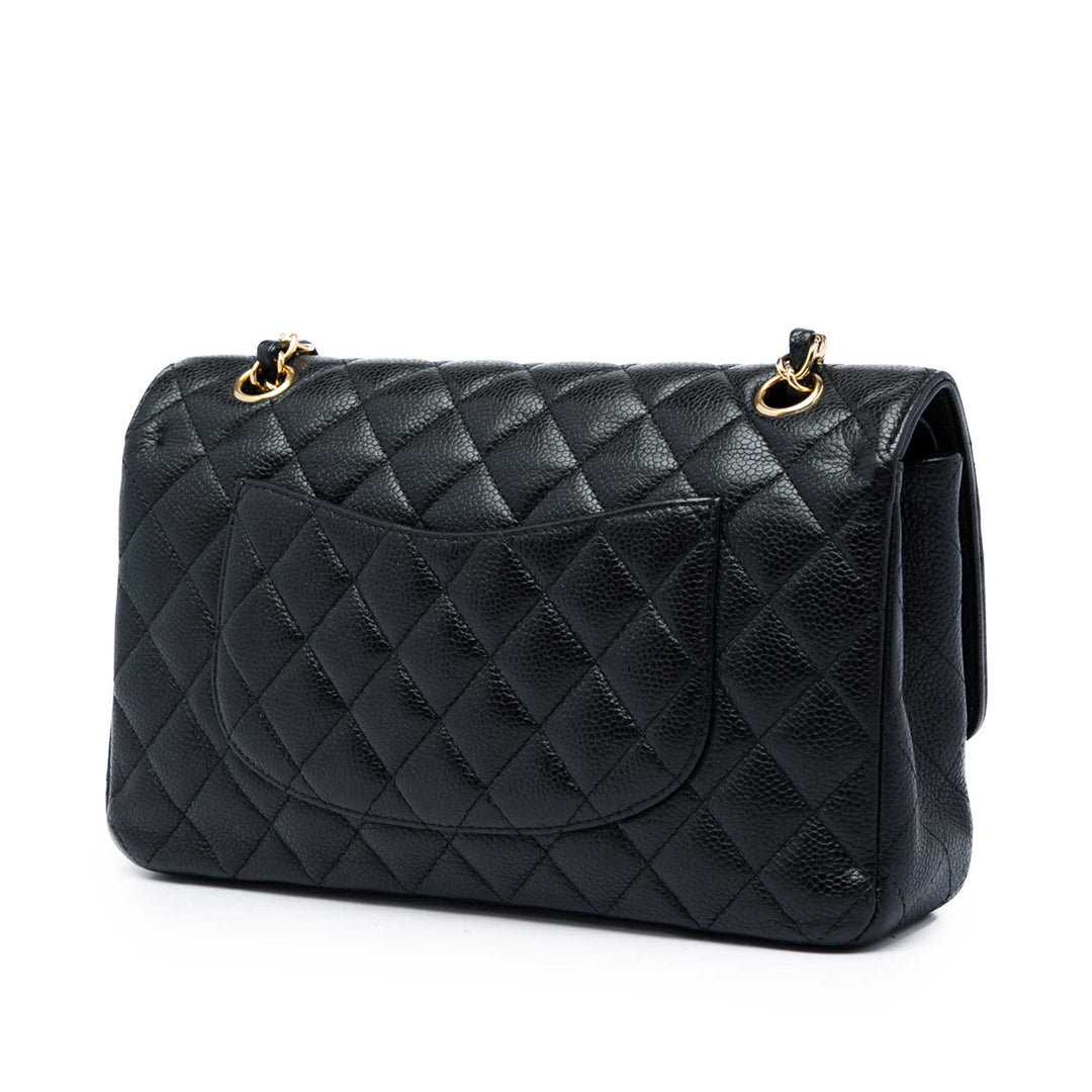 Chanel Classic Double rabat Moyen Cuir caviar Noir