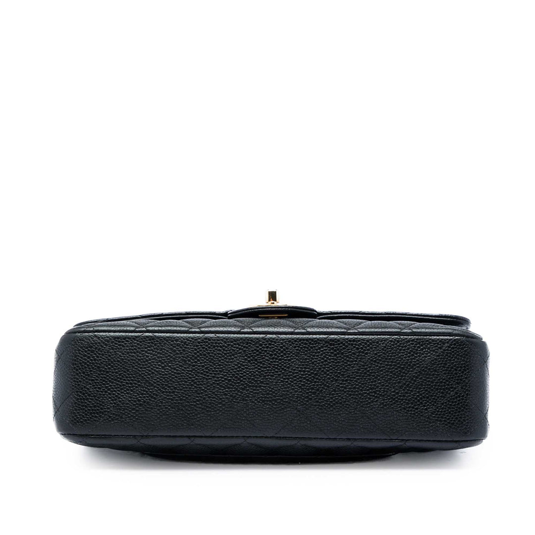 Chanel Classic Double rabat Moyen Cuir caviar Noir