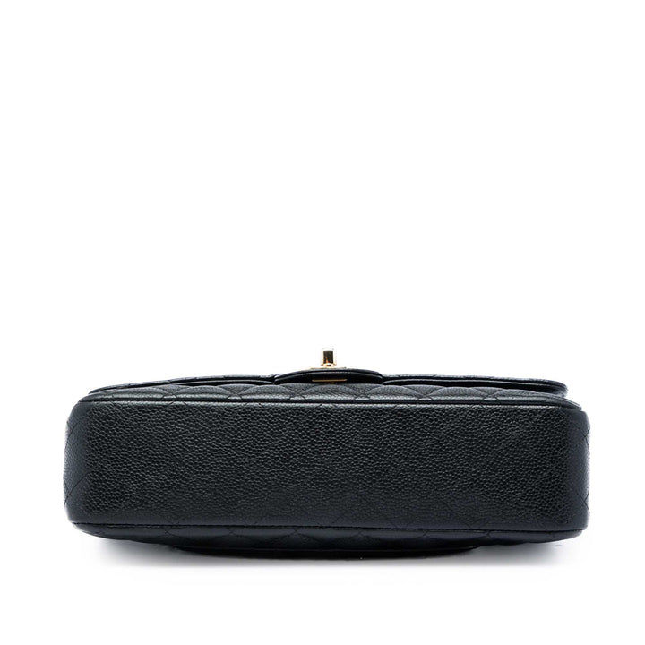 Chanel Classic Double rabat Moyen Cuir caviar Noir