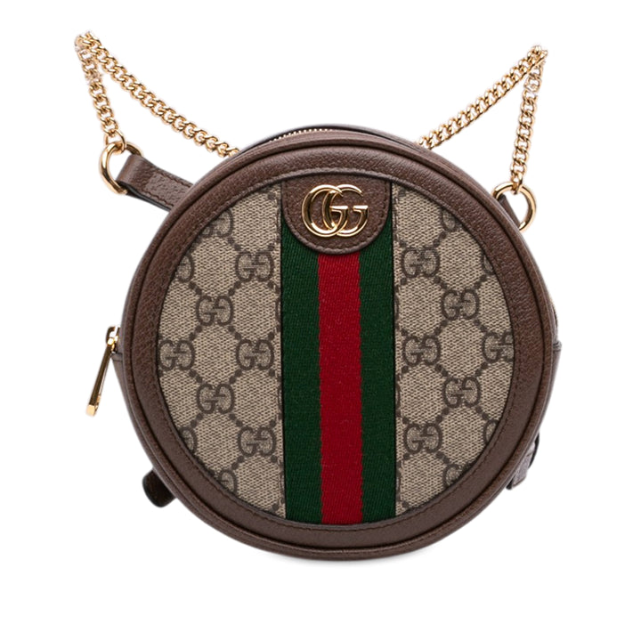 Gucci Mini GG Supreme Web Ophidia Rond Sac à dos