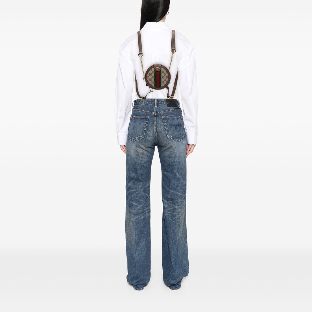Gucci Mini GG Supreme Web Ophidia Rond Sac à dos