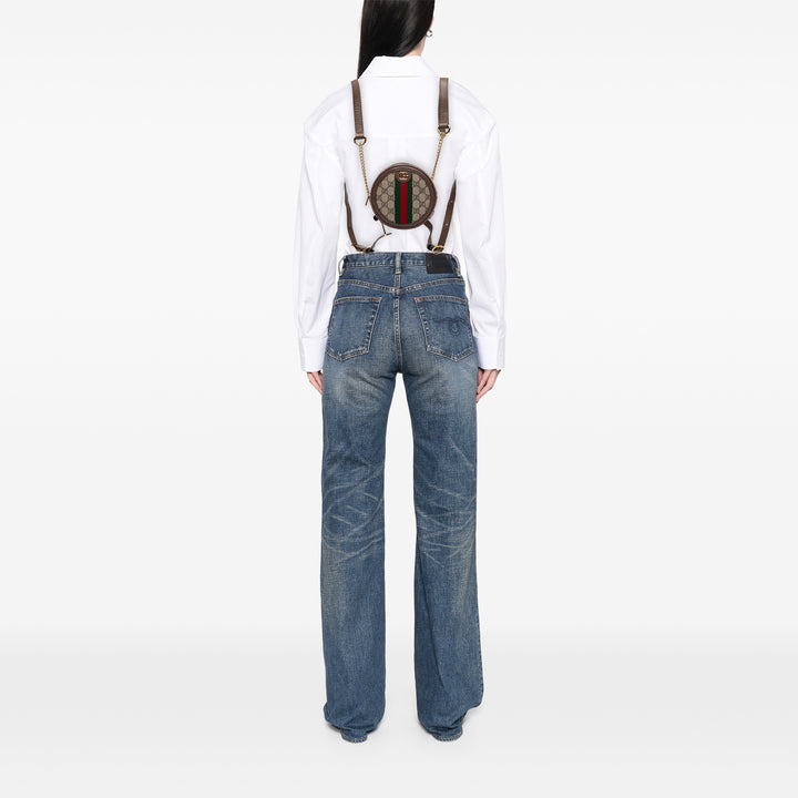 Gucci Mini GG Supreme Web Ophidia Rond Sac à dos