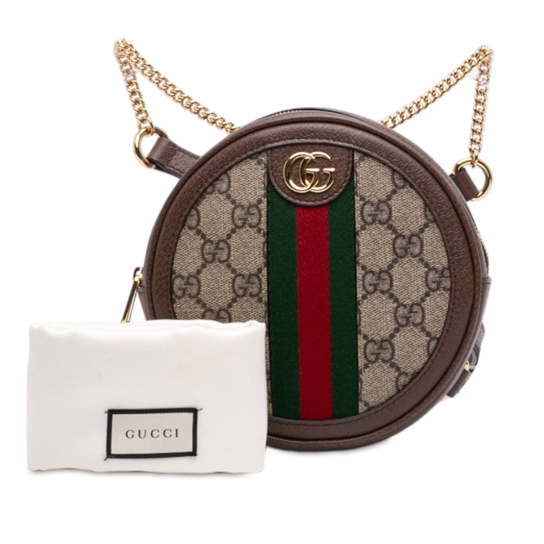 Gucci Mini GG Supreme Web Ophidia Rond Sac à dos