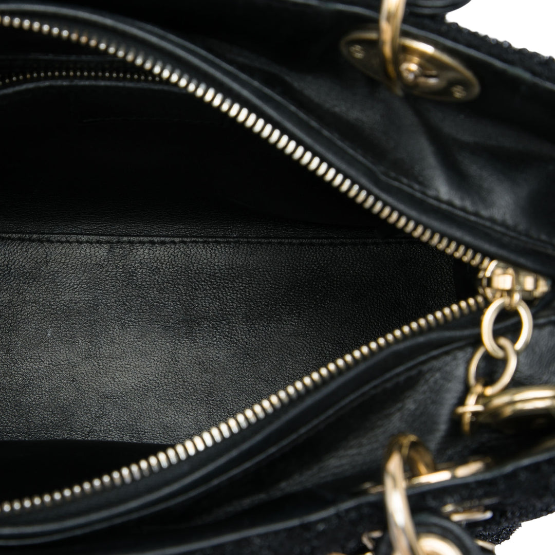 Dior Lady Dior Cannage Moyen Tweed Noir – vue 4 – GABY PARIS