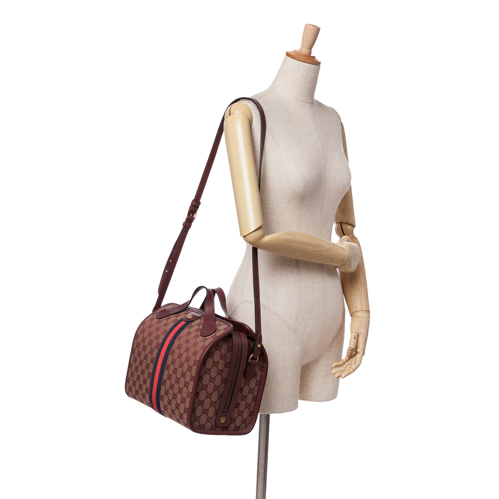 Mini GG Canvas Ophidia Web Duffle Bag Red - Gaby Paris