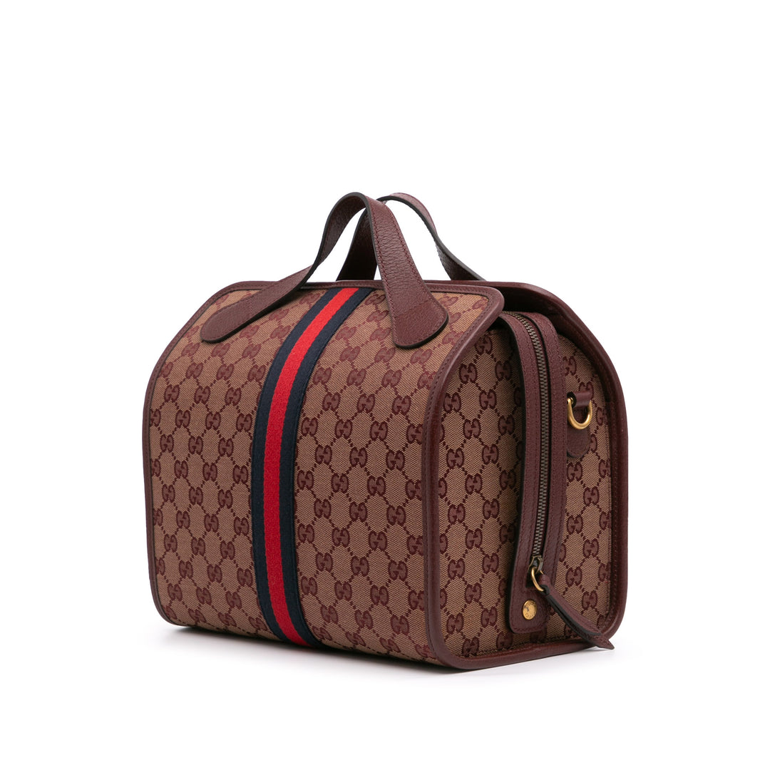 Mini GG Canvas Ophidia Web Duffle Bag Red - Gaby Paris