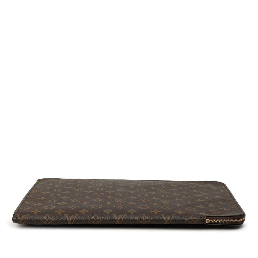 Louis Vuitton Porte-documents Poche Documents Portfolio Monogram Marron – vue 3 – GABY PARIS