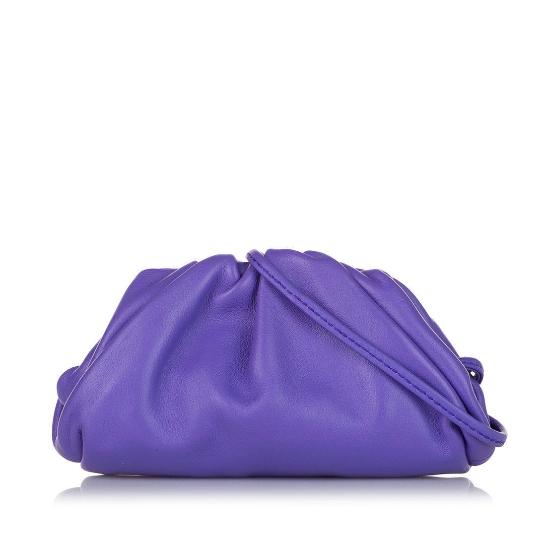 Extra Mini Pouch Leather Clutch Purple - Gaby Paris