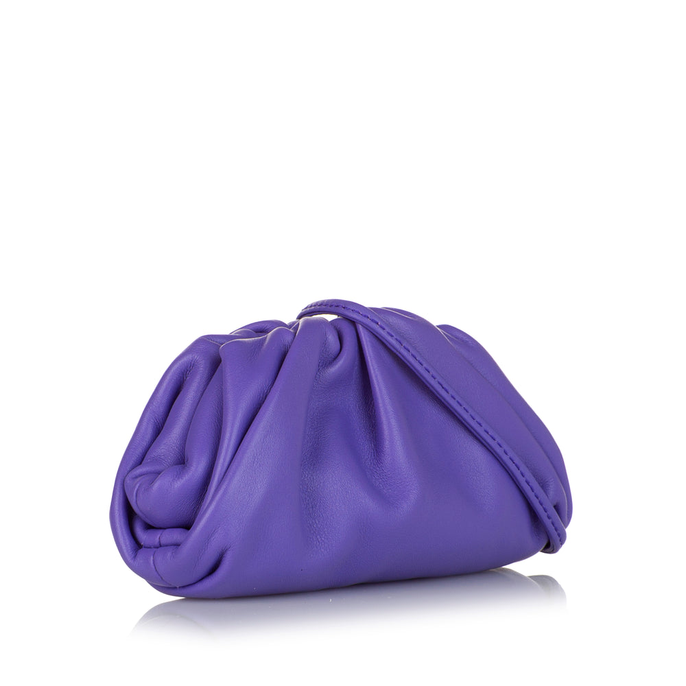 Extra Mini Pouch Leather Clutch Purple - Gaby Paris