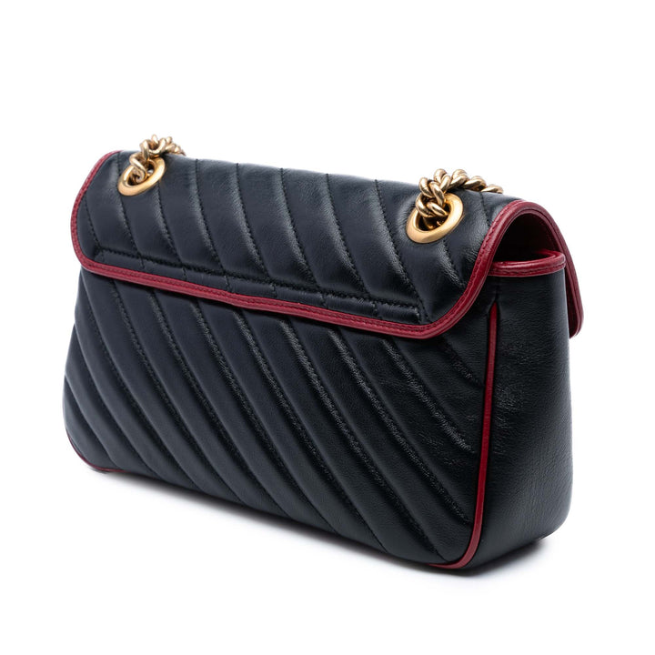 Gucci Medium GG Marmont Matelasse Diagonal Cuir Torchon Sac bandoulière
