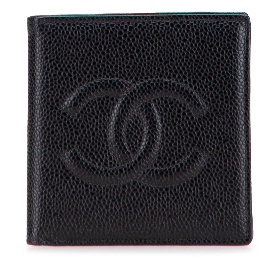 CC Caviar Bifold Wallet Black - Gaby Paris