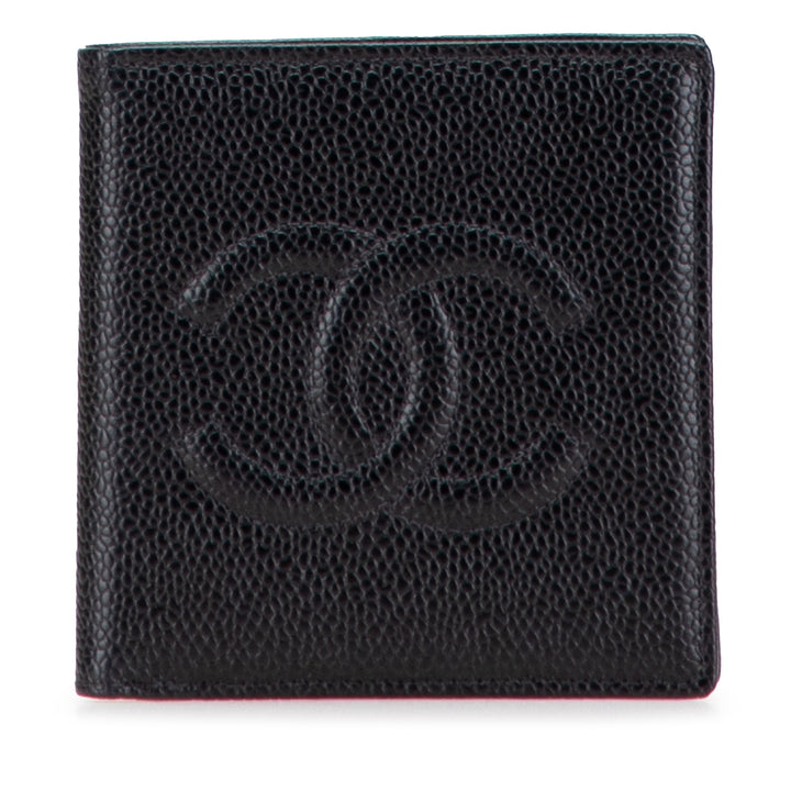 CC Caviar Bifold Wallet Black - Gaby Paris