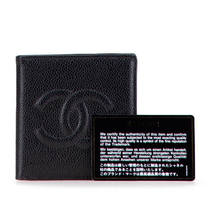 CC Caviar Bifold Wallet Black - Gaby Paris