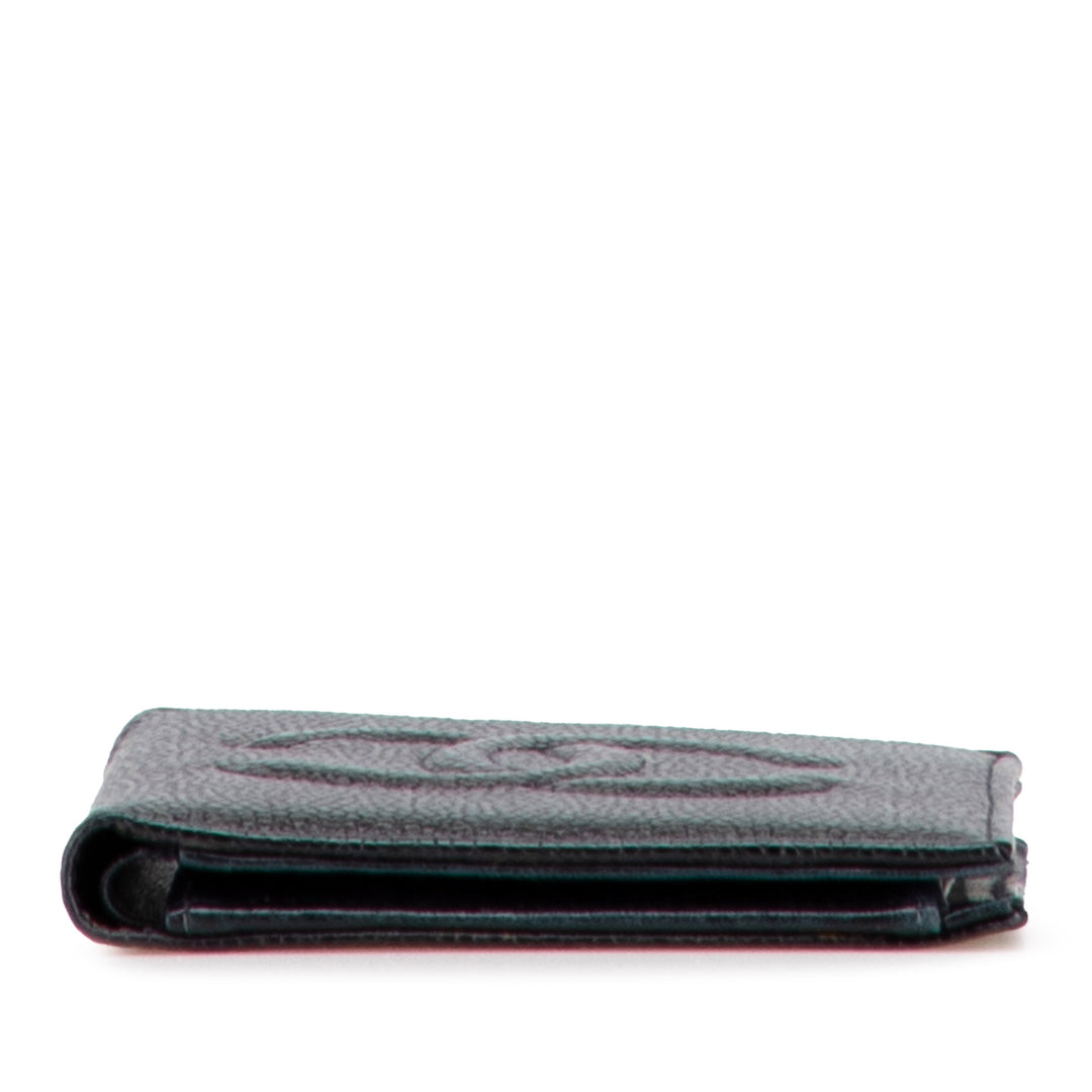 CC Caviar Bifold Wallet Black - Gaby Paris