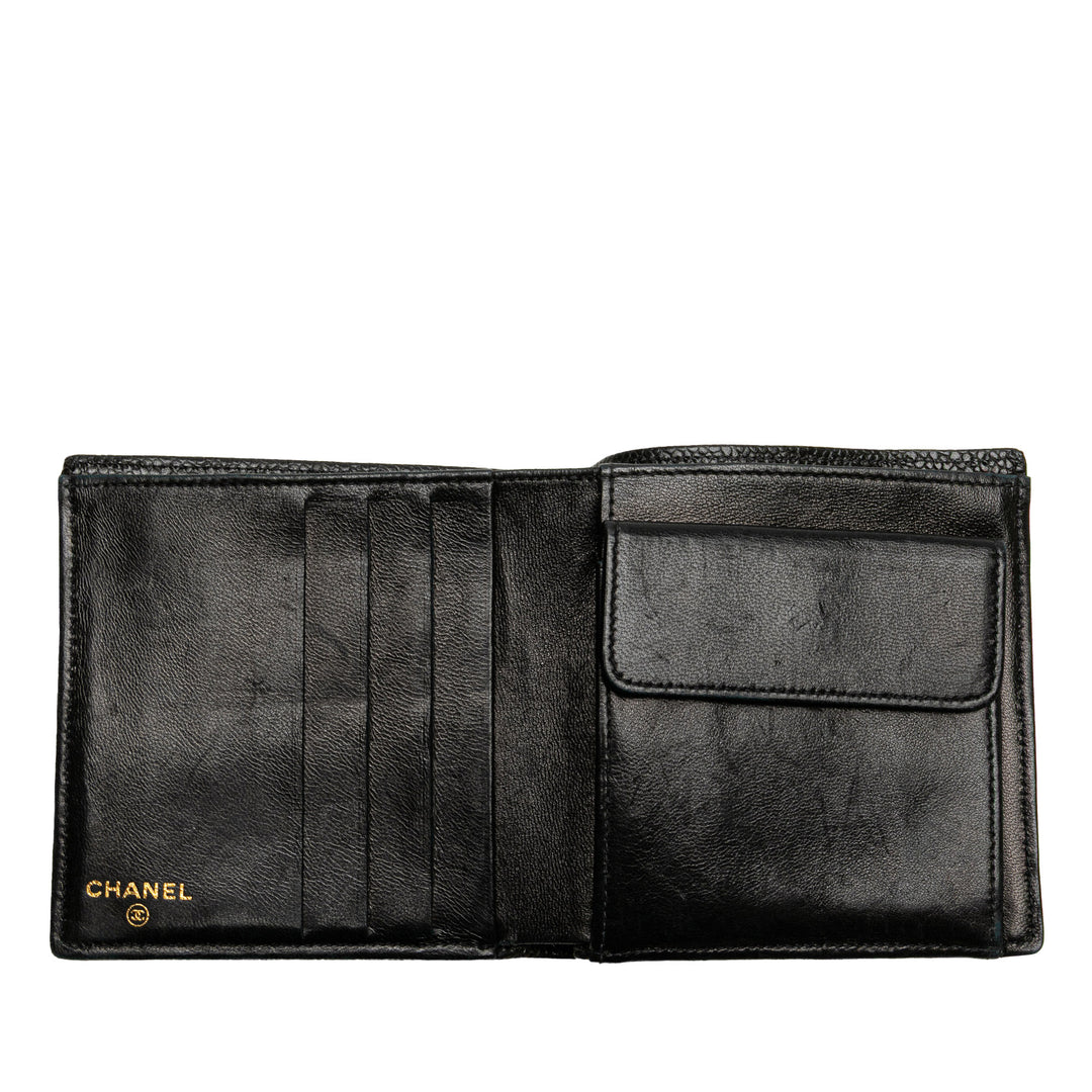 CC Caviar Bifold Wallet Black - Gaby Paris