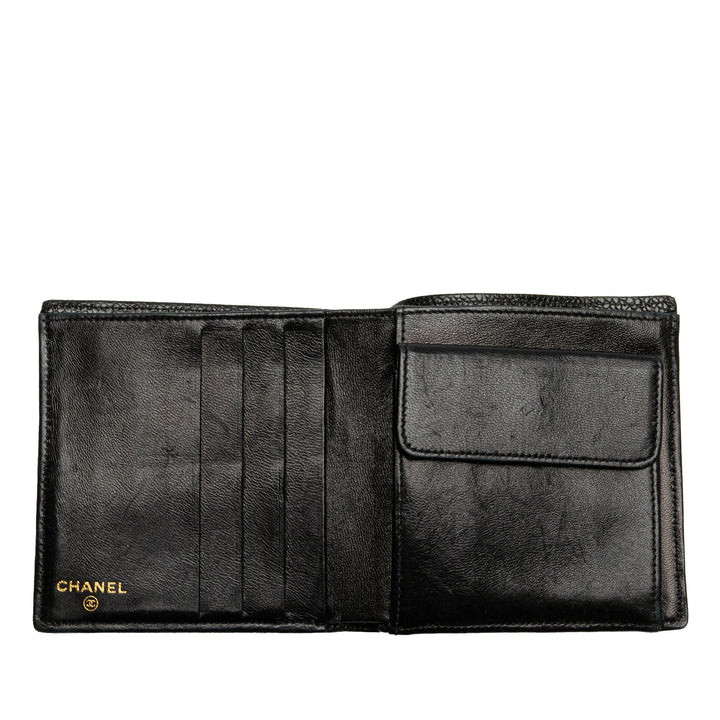 CC Caviar Bifold Wallet Black - Gaby Paris