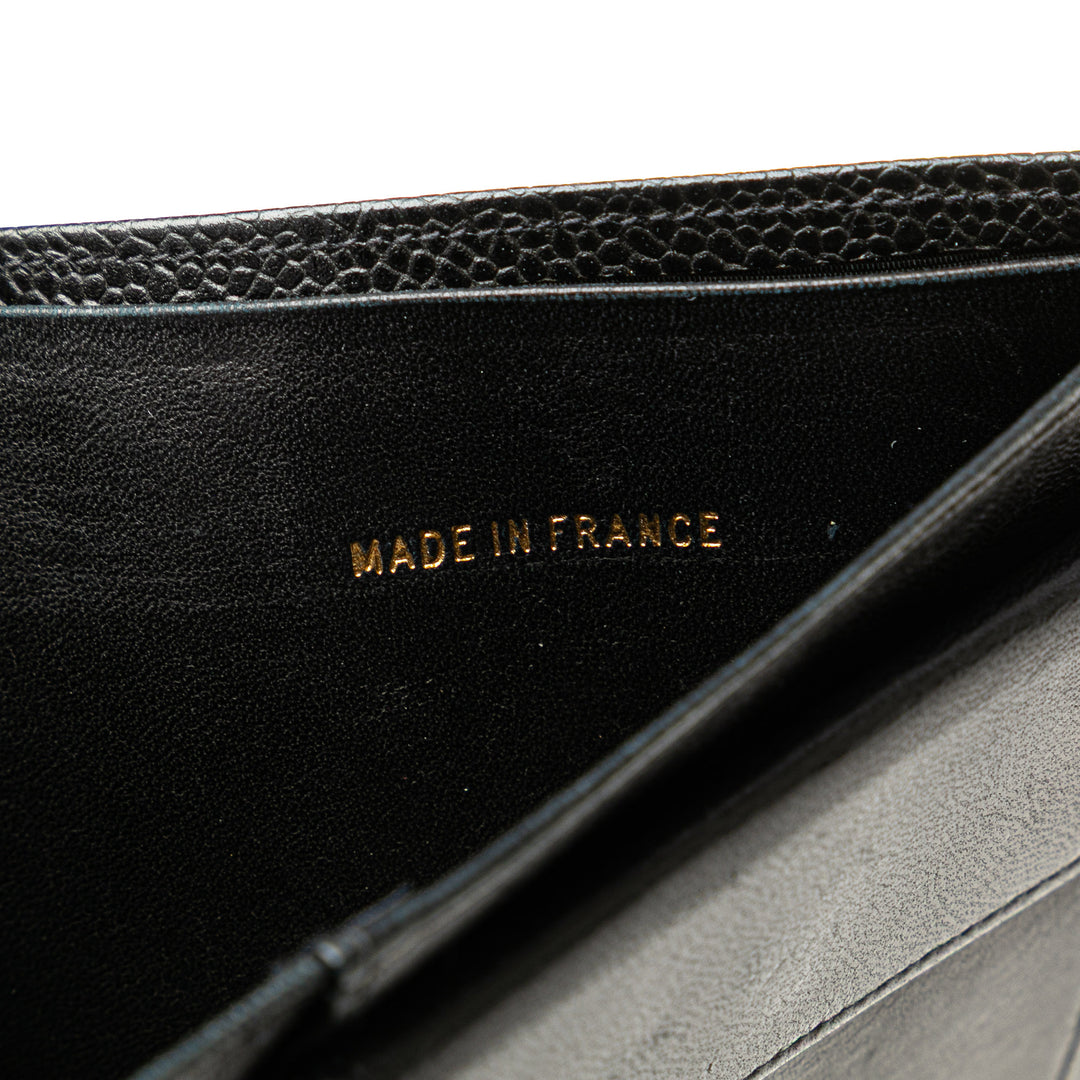 CC Caviar Bifold Wallet Black - Gaby Paris