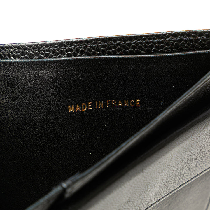 CC Caviar Bifold Wallet Black - Gaby Paris