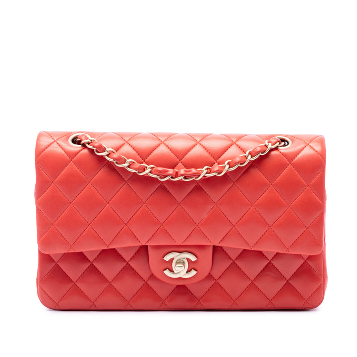Classic Double rabat Moyen Cuir d'agneau Orange