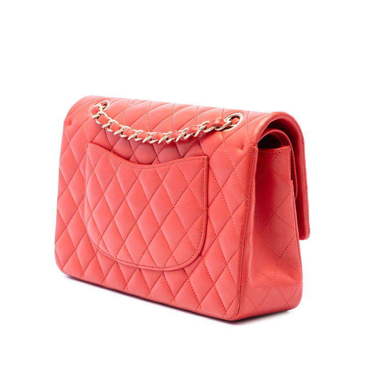 Classic Double rabat Moyen Cuir d'agneau Orange