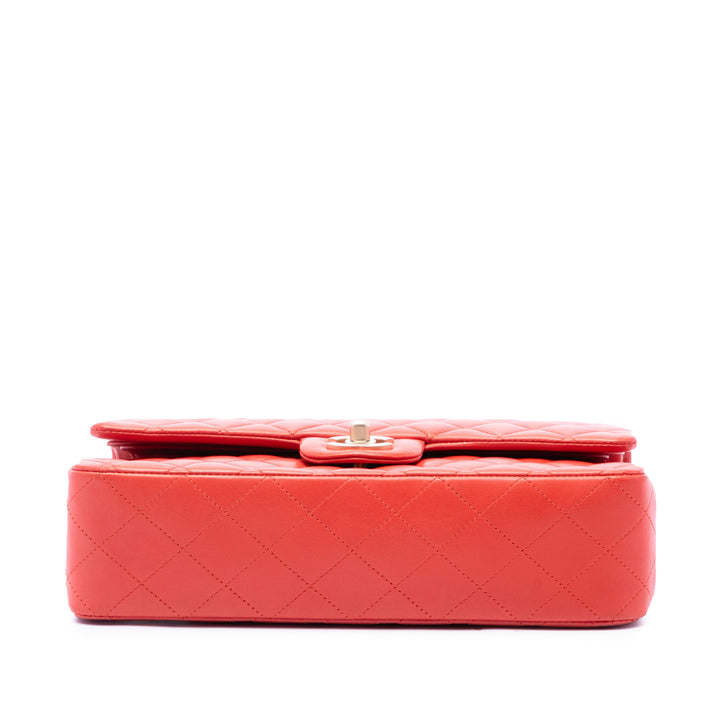 Classic Double rabat Moyen Cuir d'agneau Orange