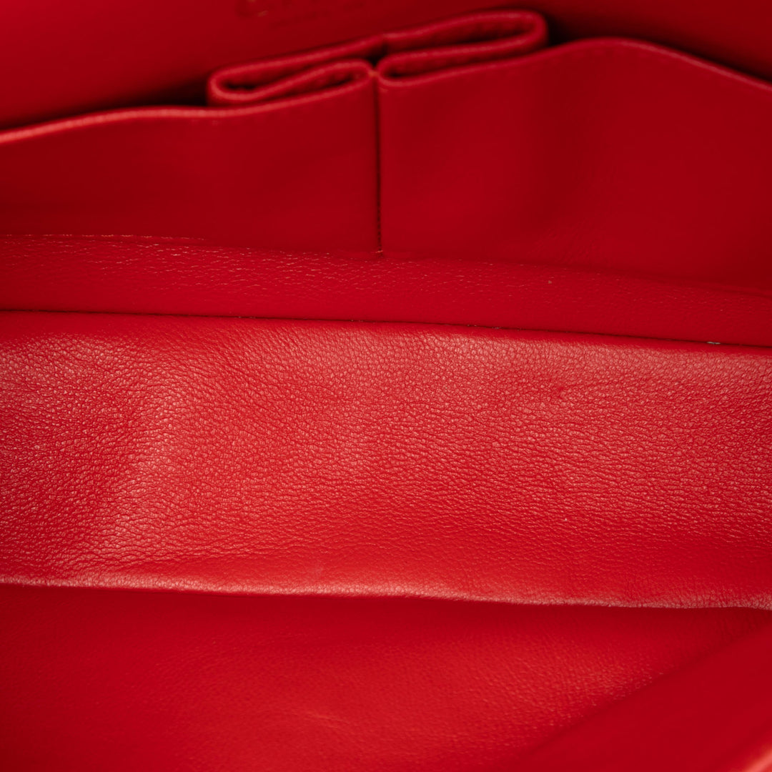 Classic Double rabat Moyen Cuir d'agneau Orange