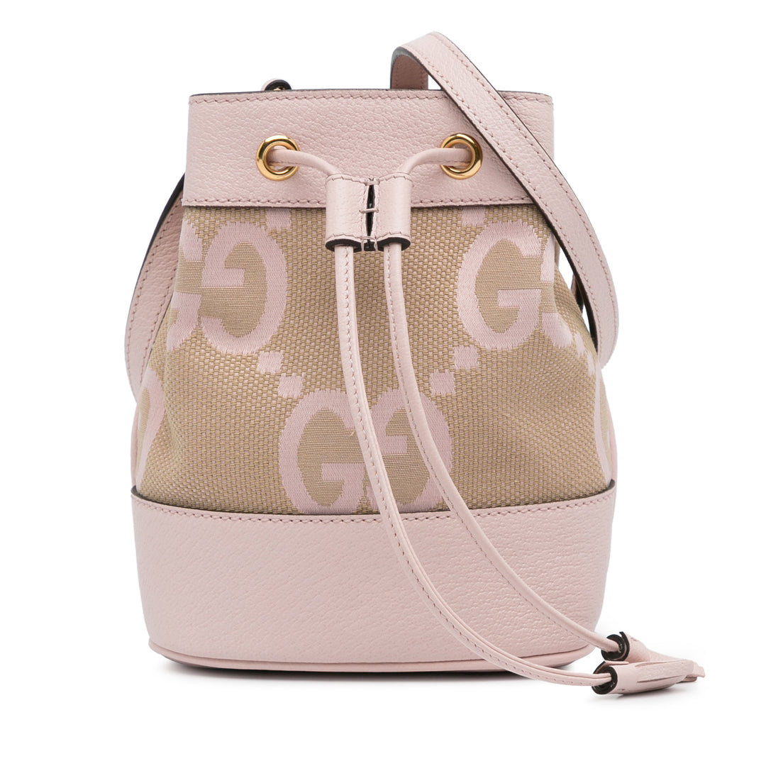 Mini Jumbo GG Canvas Ophidia Bucket Bag Brown - Gaby Paris