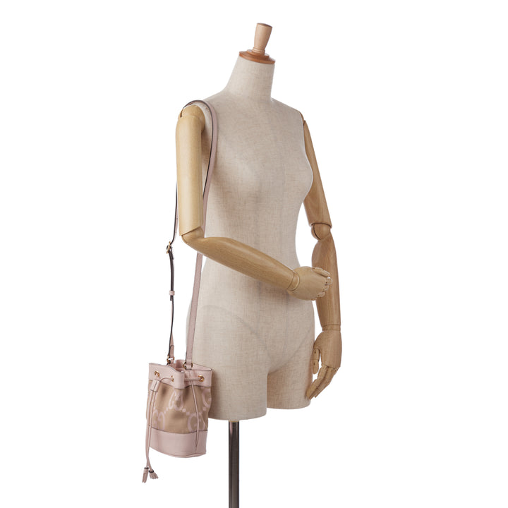 Mini Jumbo GG Canvas Ophidia Bucket Bag Brown - Gaby Paris