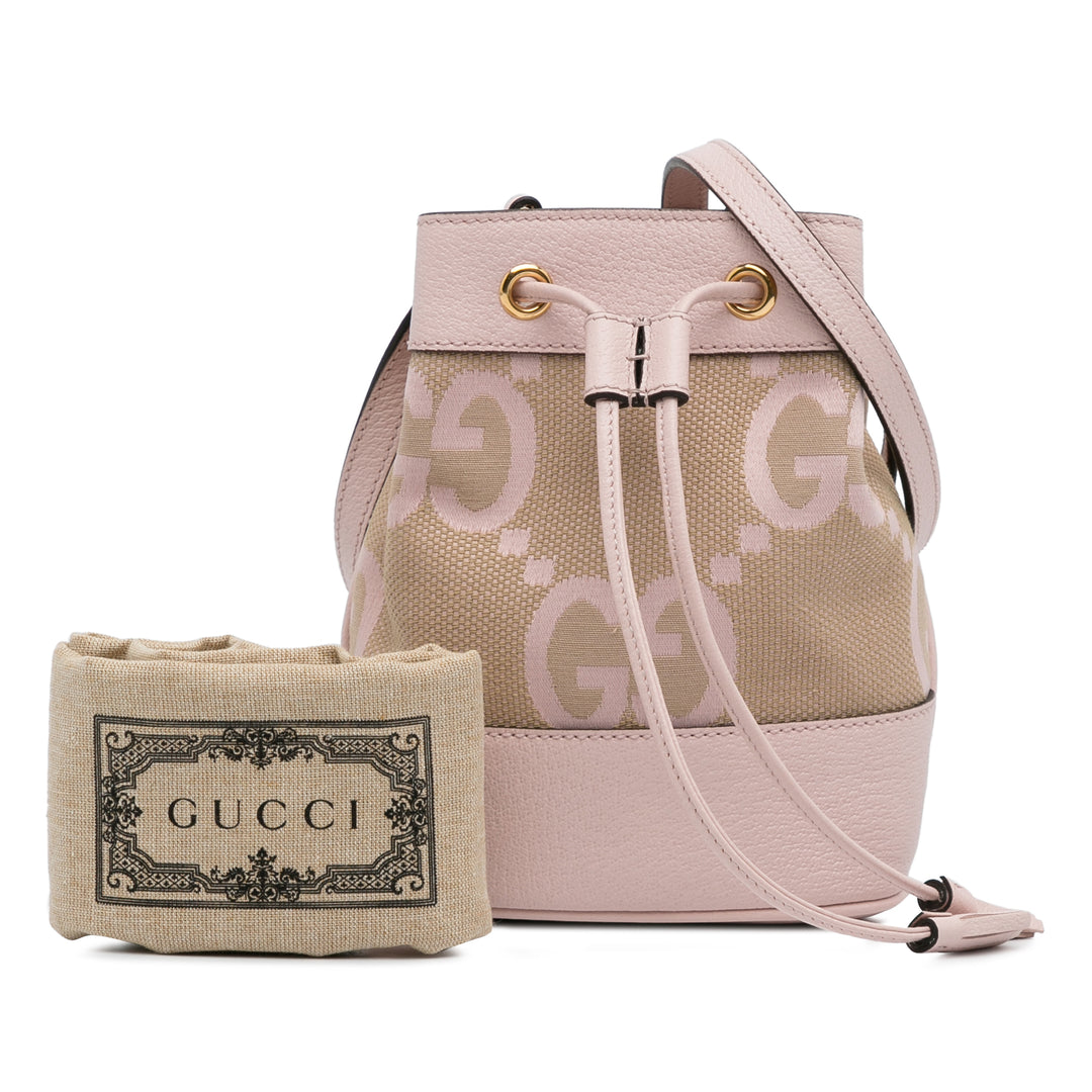 Mini Jumbo GG Canvas Ophidia Bucket Bag Brown - Gaby Paris