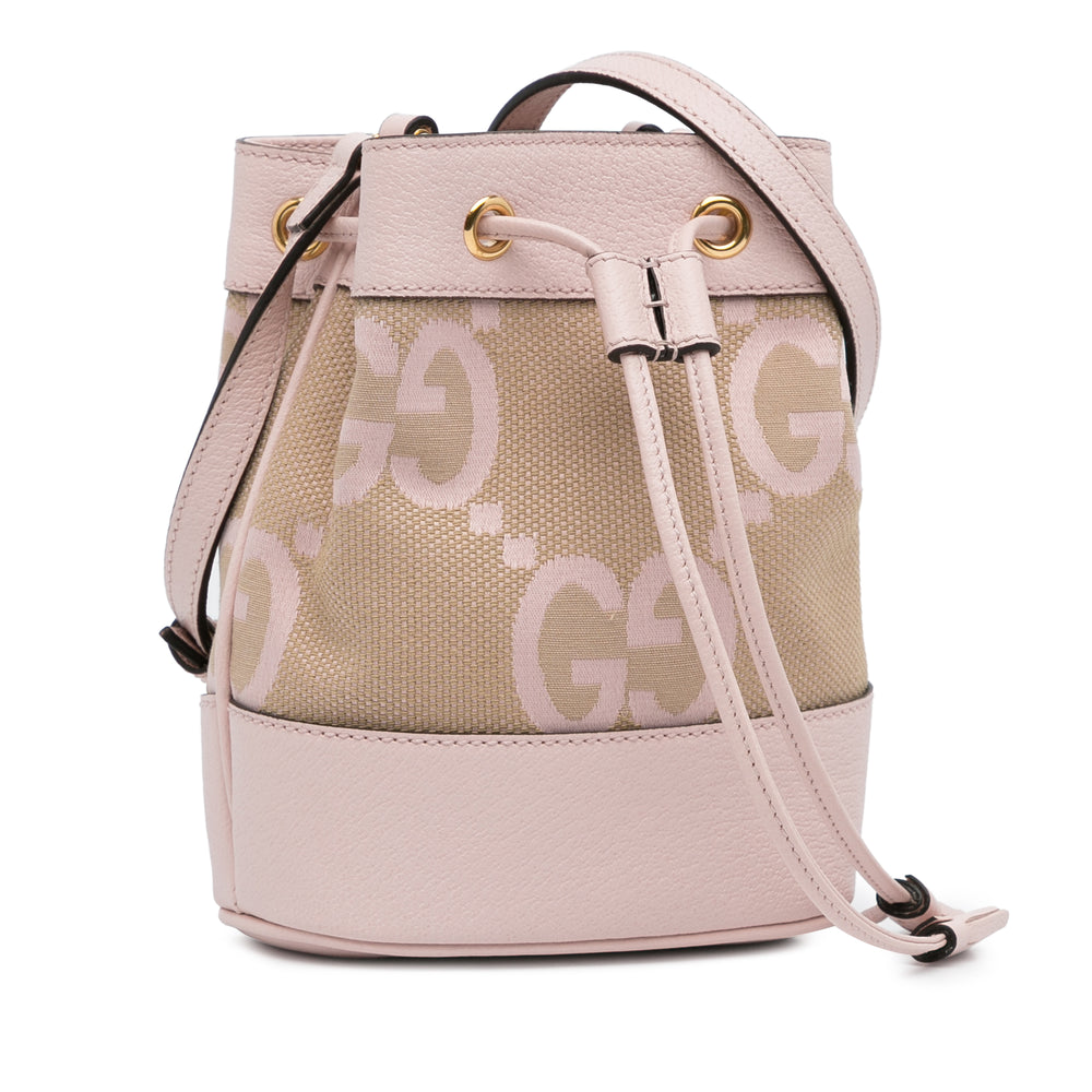 Mini Jumbo GG Canvas Ophidia Bucket Bag Brown - Gaby Paris