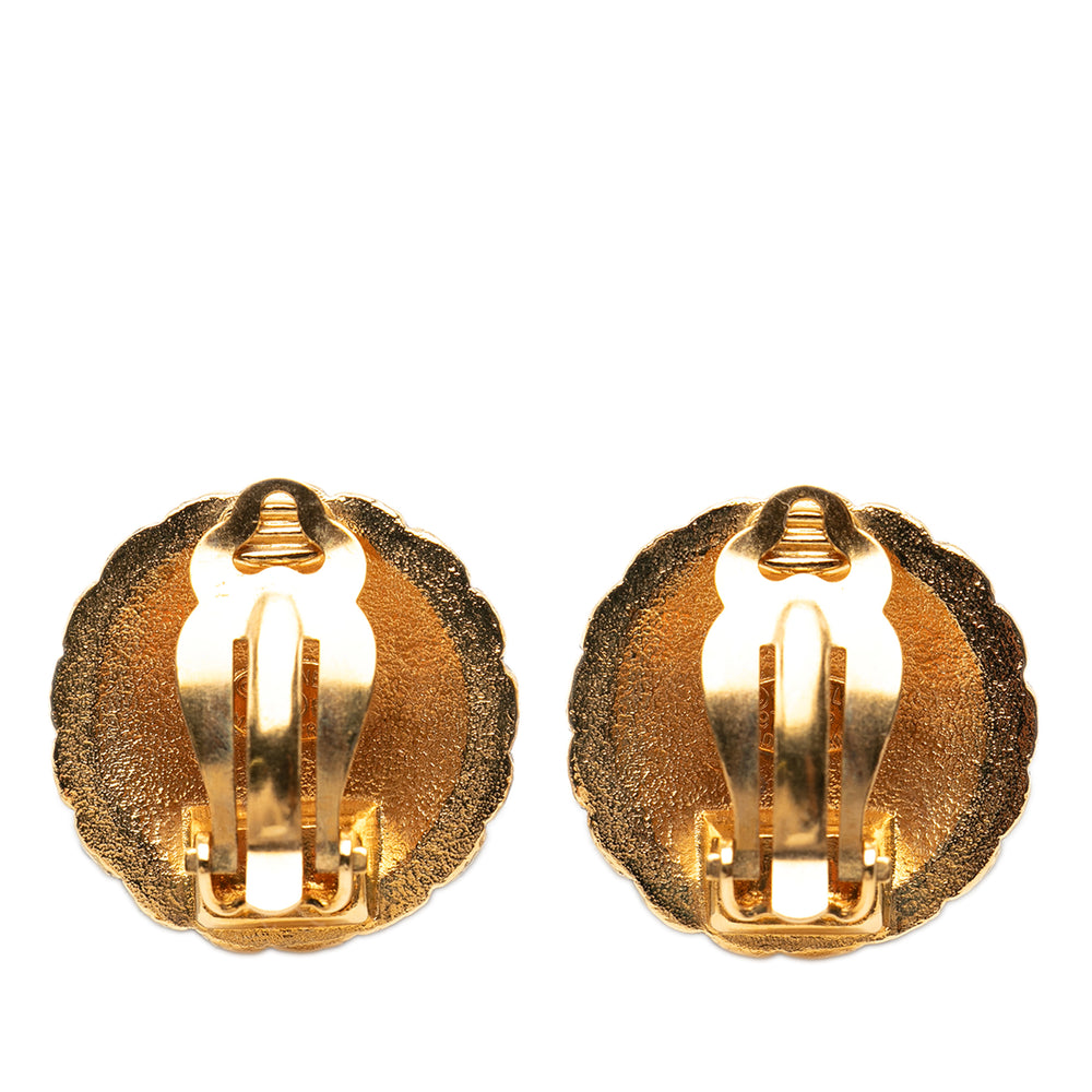 Chanel CC plaqué Rond Clip On Boucles d’oreilles – GABY PARIS Authentique