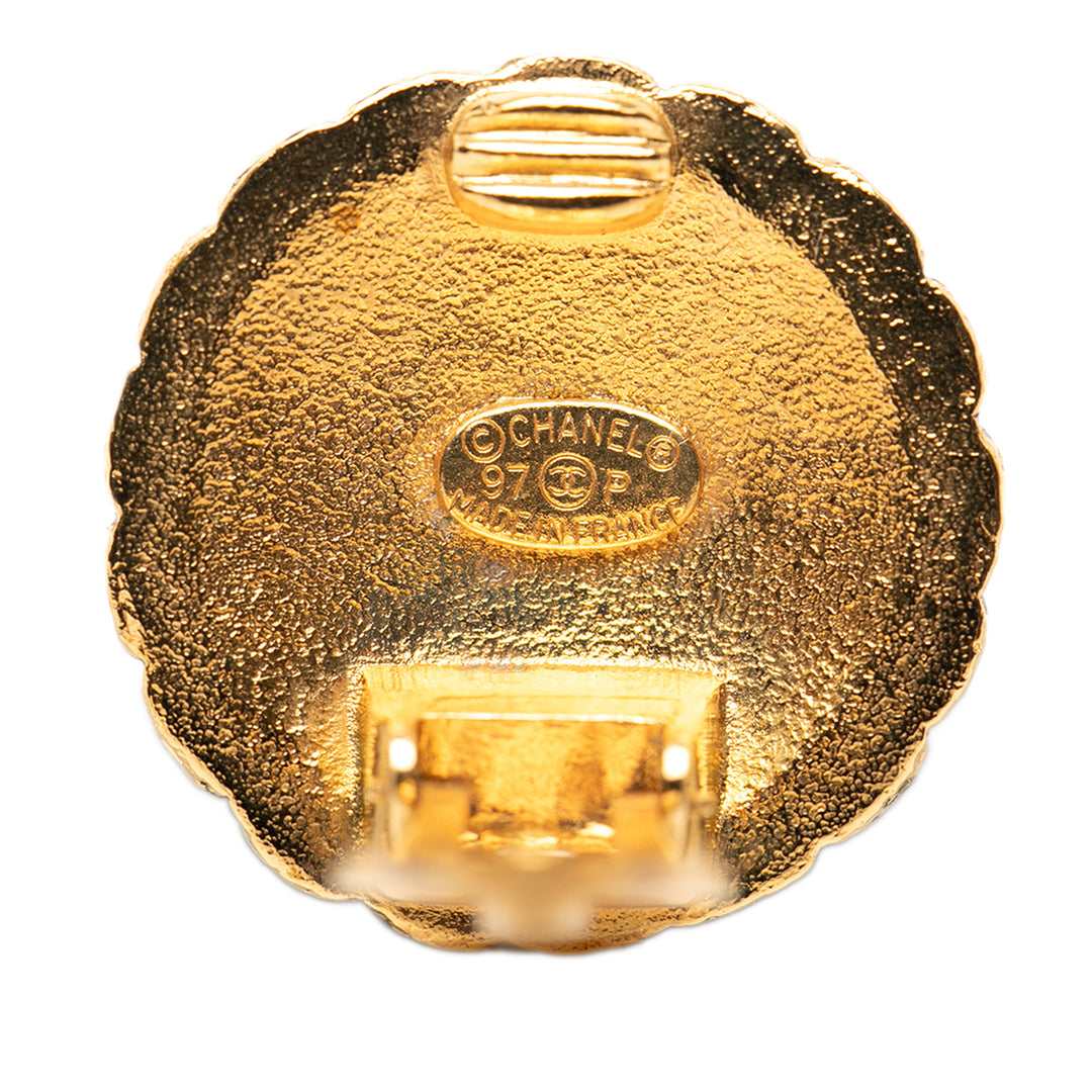 Chanel CC plaqué Rond Clip On Boucles d’oreilles – GABY PARIS Authentique