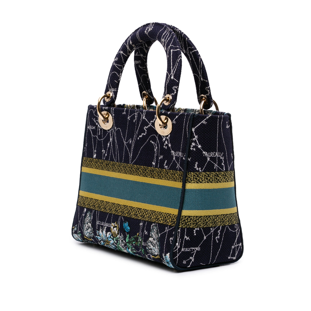 Dior Medium brodé Toile Zodiac Lady D Lite