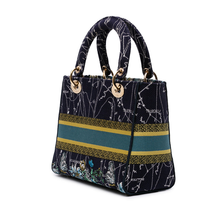 Dior Medium brodé Toile Zodiac Lady D Lite