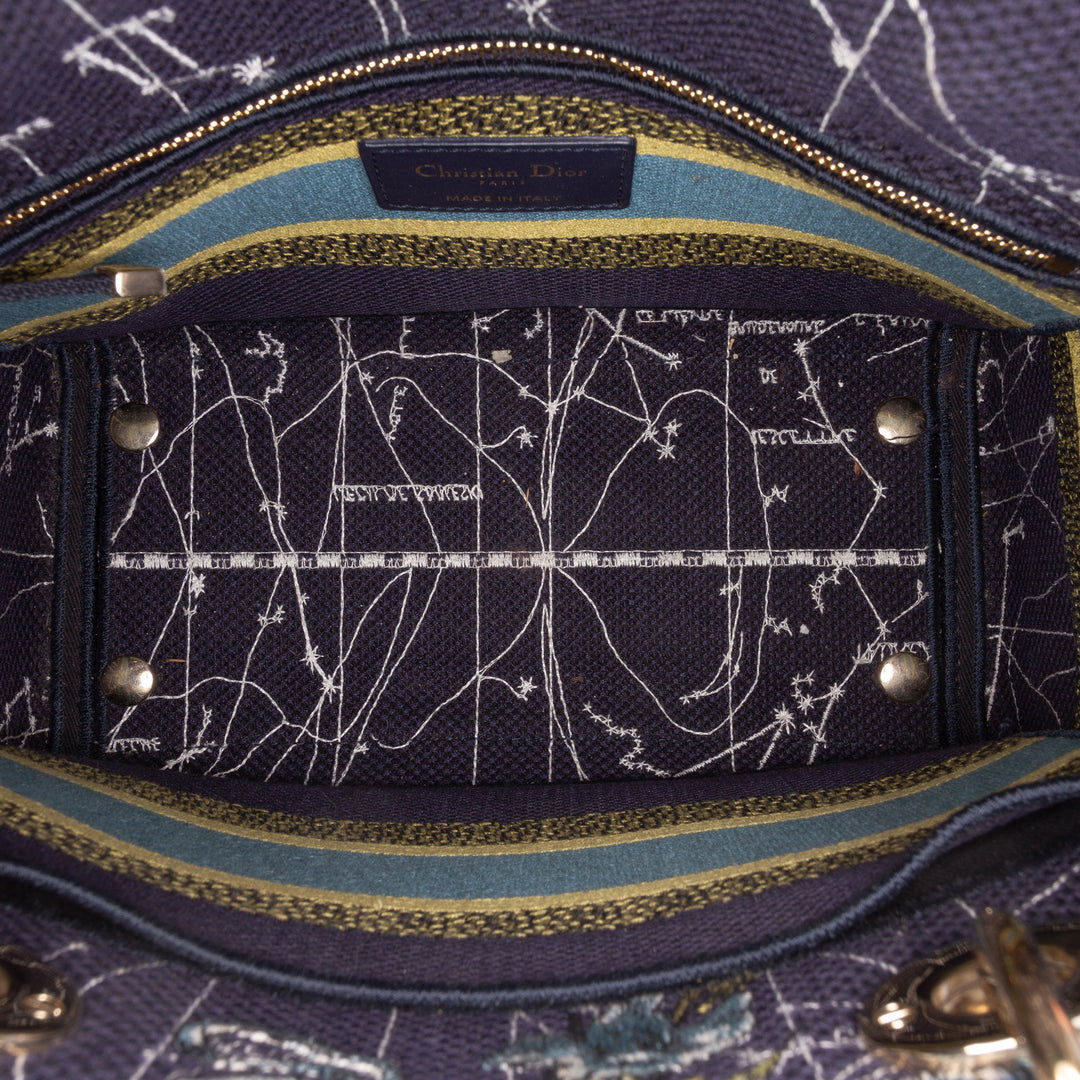 Dior Medium brodé Toile Zodiac Lady D Lite