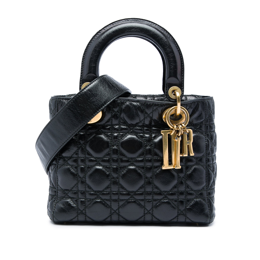 Dior Sac à main Lady Dior Cannage My ABCDior Petit Cuir d'agneau Noir – vue principale – GABY PARIS