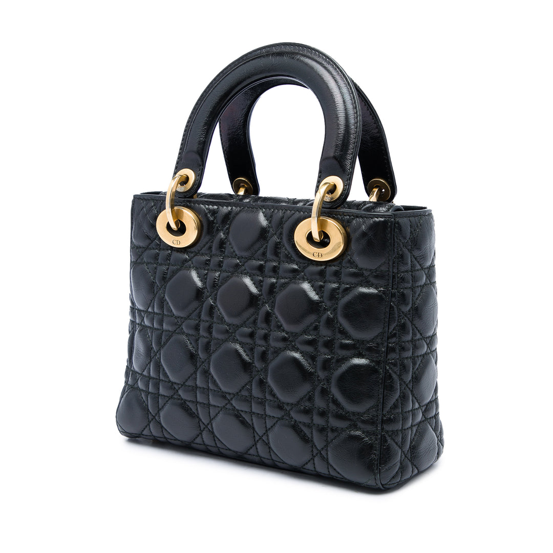 Dior Sac à main Lady Dior Cannage My ABCDior Petit Cuir d'agneau Noir – vue 2 – GABY PARIS