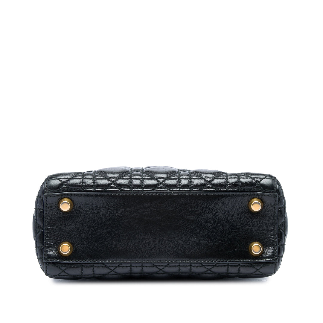 Dior Sac à main Lady Dior Cannage My ABCDior Petit Cuir d'agneau Noir – vue 3 – GABY PARIS
