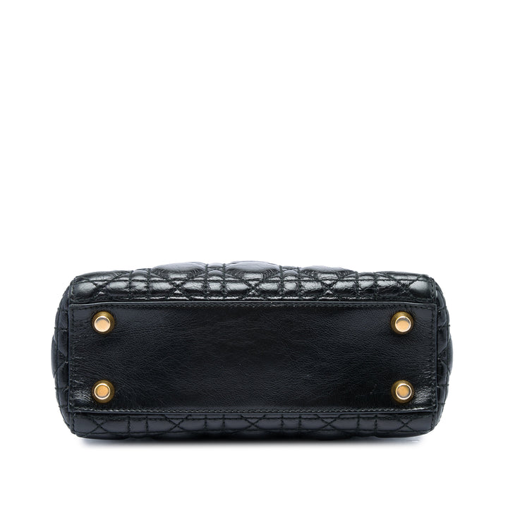 Dior Sac à main Lady Dior Cannage My ABCDior Petit Cuir d'agneau Noir – vue 3 – GABY PARIS