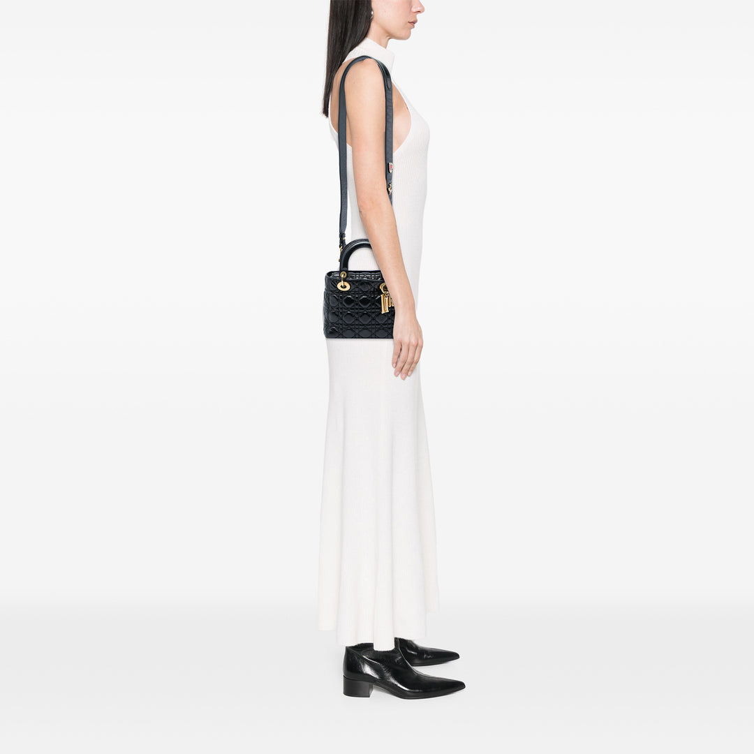 Dior Sac à main Lady Dior Cannage My ABCDior Petit Cuir d'agneau Noir – vue 5 – GABY PARIS
