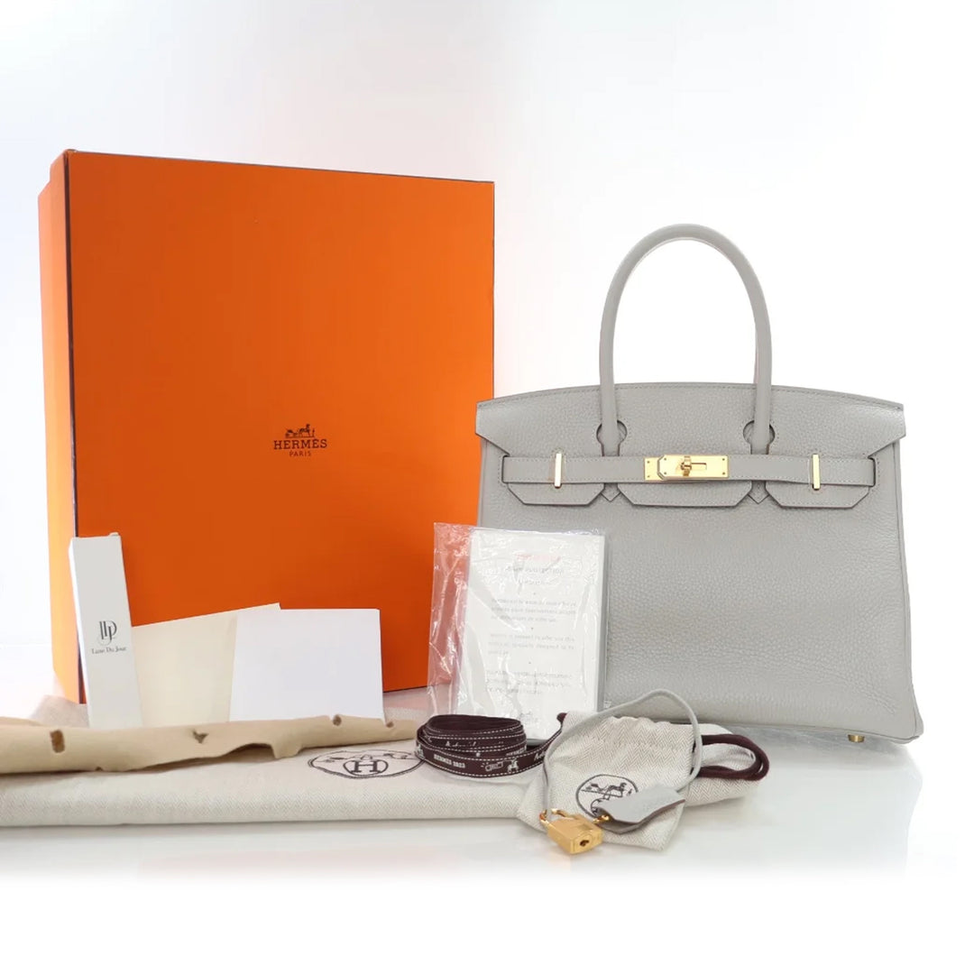 Hermès Clemence Birkin Retourne 30 Gray - GABY PARIS