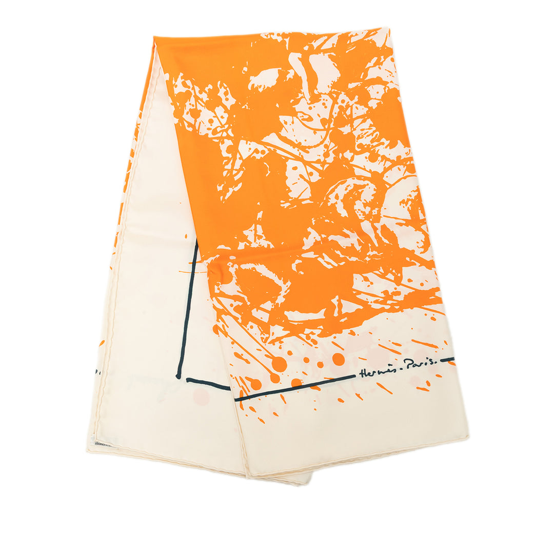 Hermès Carré Cheval Surprise 90 Orange – vue principale – GABY PARIS