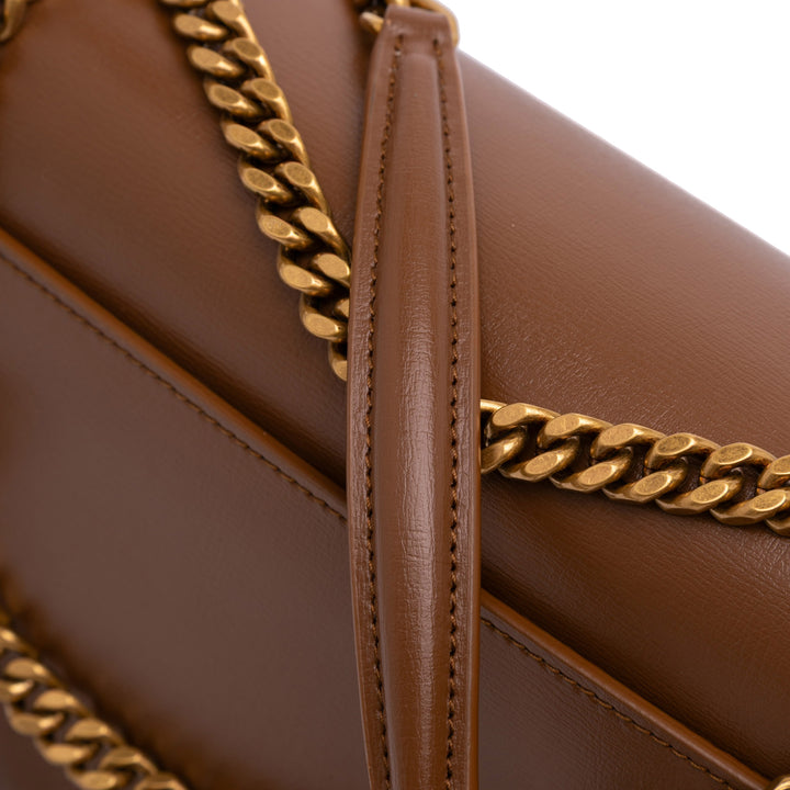 Medium Leather Monogram Sunset Crossbody Brown - Gaby Paris